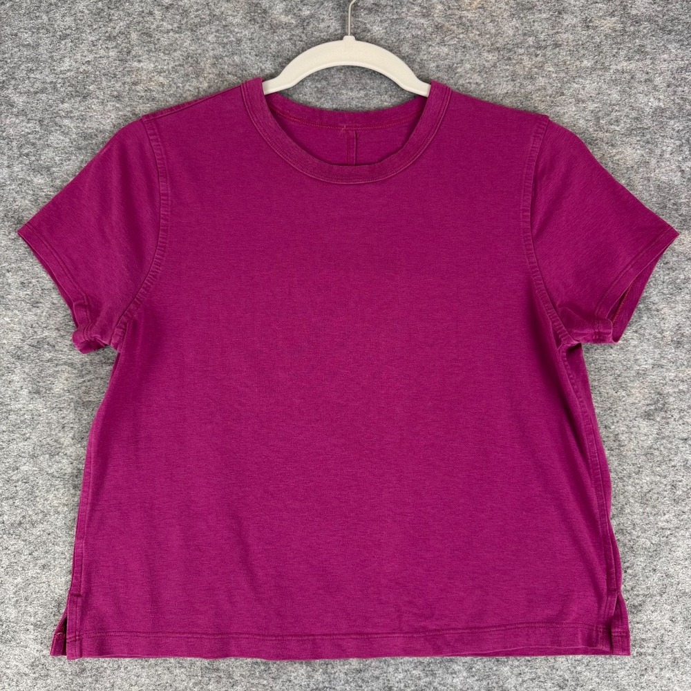 Lululemon Classic Fit Cotton-Blend T-Shirt W3FGDS Magenta Purple Womens 4
